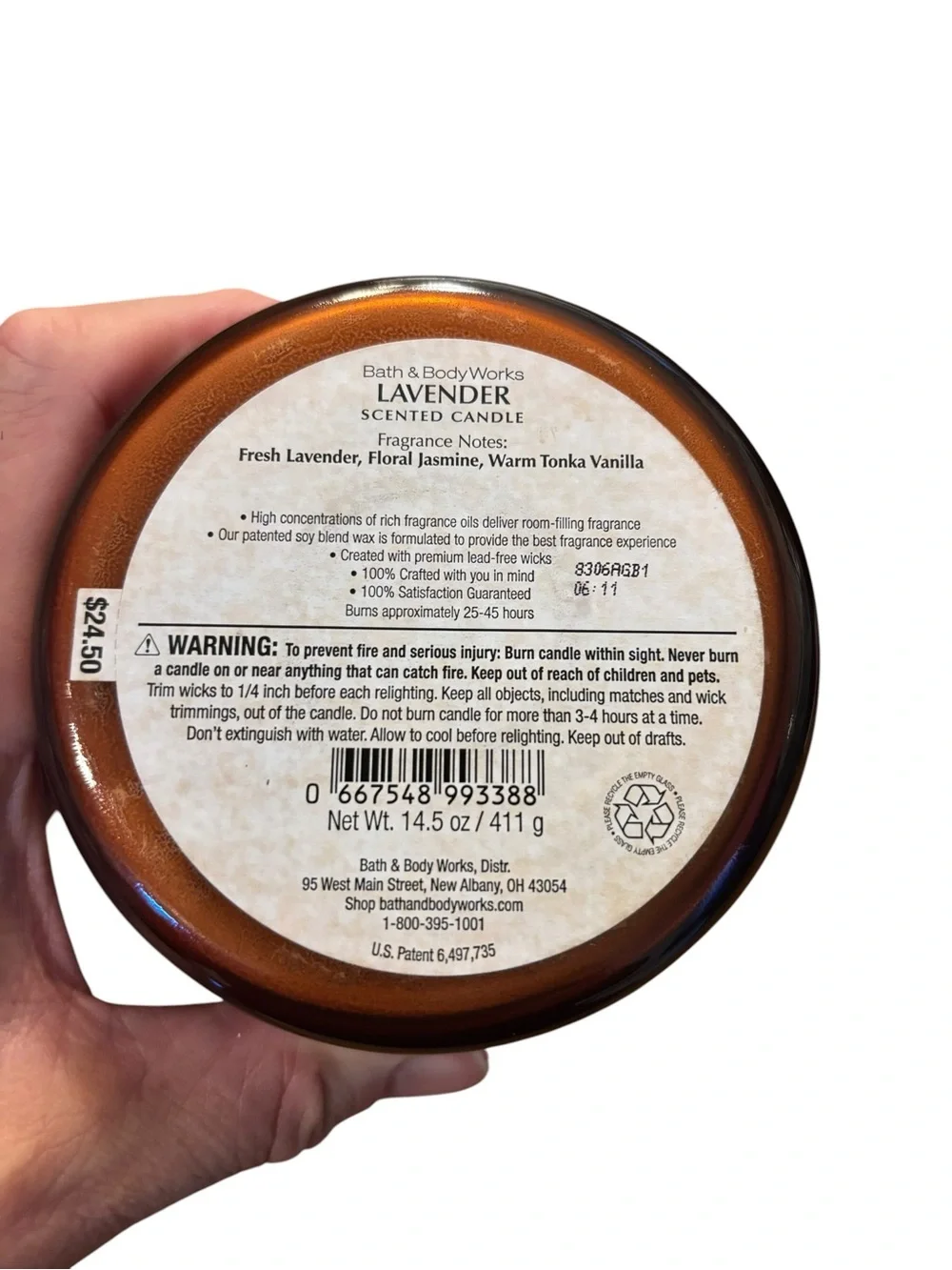 Bath & Body Works 3-Wick Scented Candle - Lavender